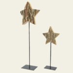 Beauty Home ΑΣΤΕΡΙΑ ΞΥΛΙΝΑ ΜΕ ΒΑΣΗ ΣΕΤ 2 ΤΜΧ 35 CM – 55 CM