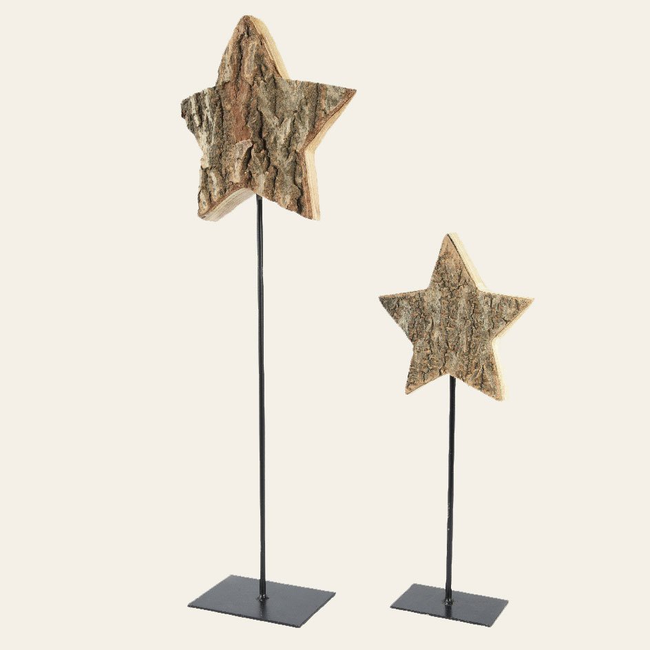 738f6b3f-01c0-4cd9-b07d-7990daf43bfe Beauty Home ΑΣΤΕΡΙΑ ΞΥΛΙΝΑ ΜΕ ΒΑΣΗ ΣΕΤ 2 ΤΜΧ 35 CM – 55 CM - Image 1