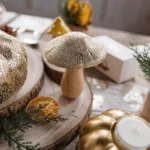 Beauty Home Μανιτάρι Ξύλινο Ανάγλυφο Χρυσό Ø9 x 10.5 cm - Image 2