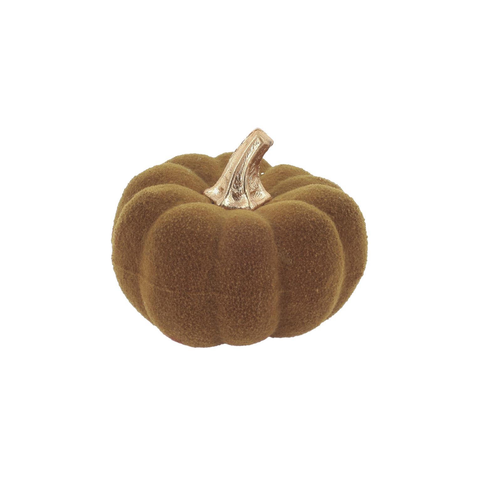 7dee3e18-8260-481a-8f48-65188c4d305a Beauty Home Κολοκύθα βελούδινη Λαδί με χρυσό Ø9 x 7 cm - Image 1