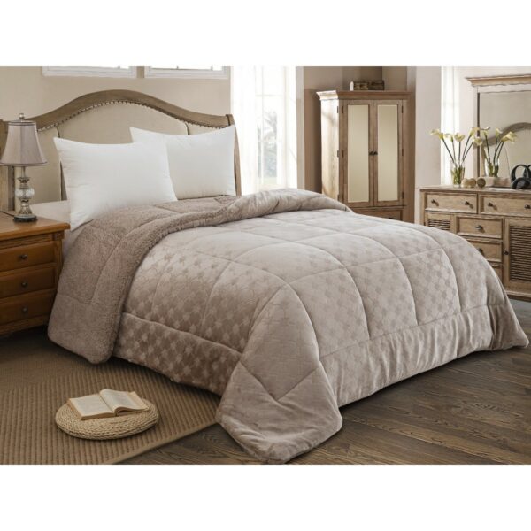 ΚΟΥΒΕΡΤΟΠΑΠΛΩΜΑ ΥΠΕΡΔΙΠΛΟ 220X240 ADAM HOME (825) TAUPE