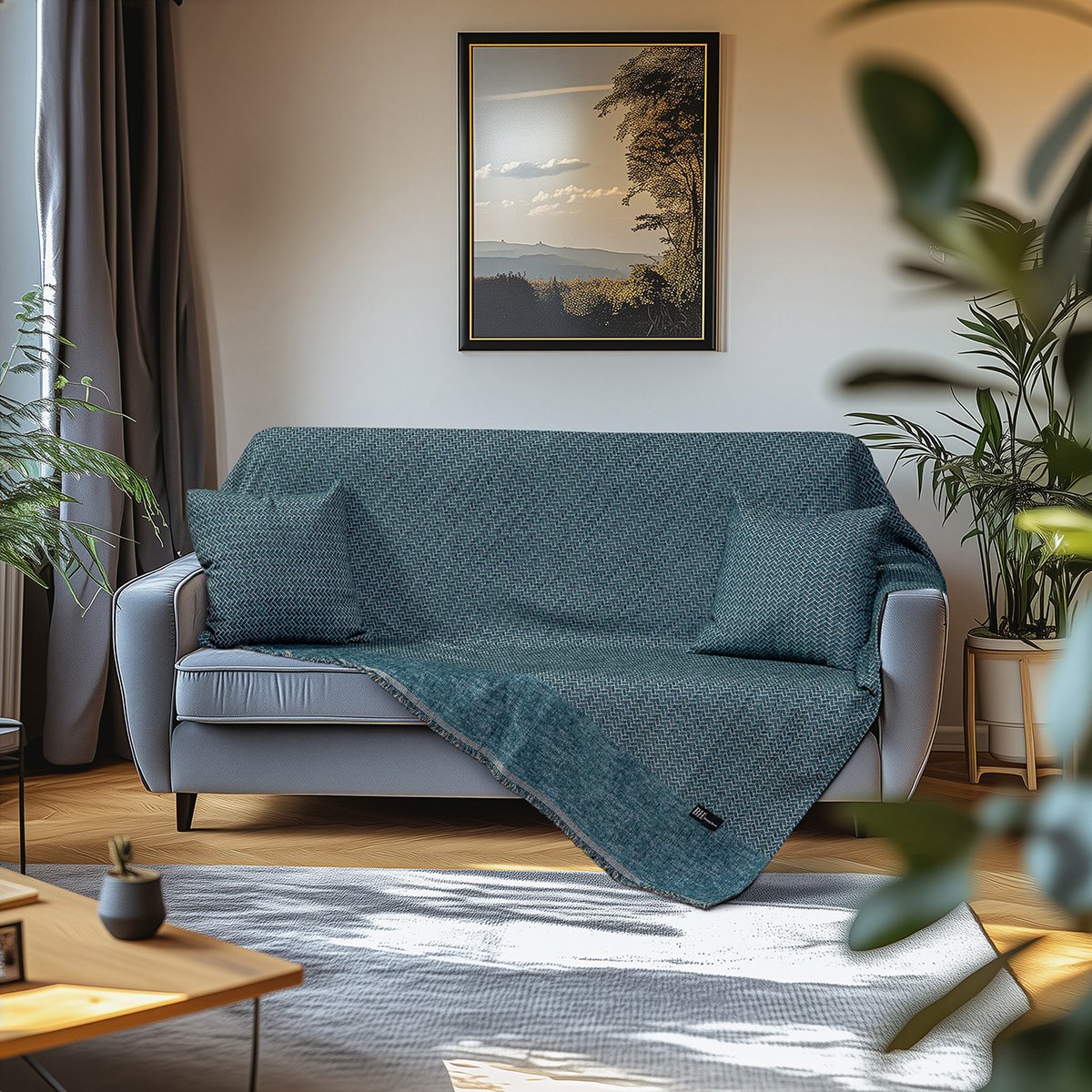 8638 Beauty Home Ριχτάρια σετ 3τμχ Art 8638 (170x170+170x240+170x290) Πετρόλ - Image 1