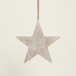 Beauty Home ΜΕΤΑΛΛΙΚΟ ΑΣΤΕΡΙ ΛΕΥΚΟ / ΧΡΥΣΟ 31 cm