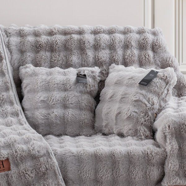 Beauty Home Γούνινη Μαξιλαροθήκη διακοσμητική Art 8721 40x40 Γκρι