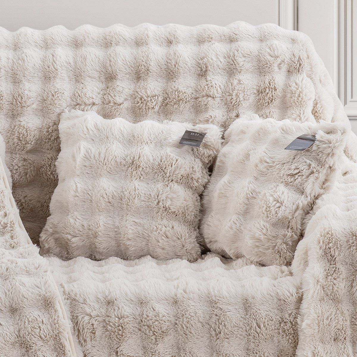 8723_pillowcase Beauty Home Γούνινη Μαξιλαροθήκη διακοσμητική Art 8723 40x40 Εκρού - Image 1