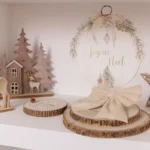 Beauty Home Σετ 2 Κρεμ Υφασμάτινων Φιογκών Μπουκλέ 12 x 12 cm - Image 2