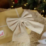 Beauty Home Σετ 2 Κρεμ Υφασμάτινων Φιογκών Μπουκλέ 12 x 12 cm - Image 4