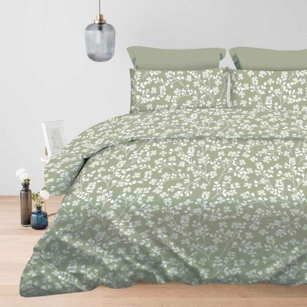 Σετ Παπλωματοθήκη Υπέρδιπλη 230×250 Daisy Olive Astron Italy