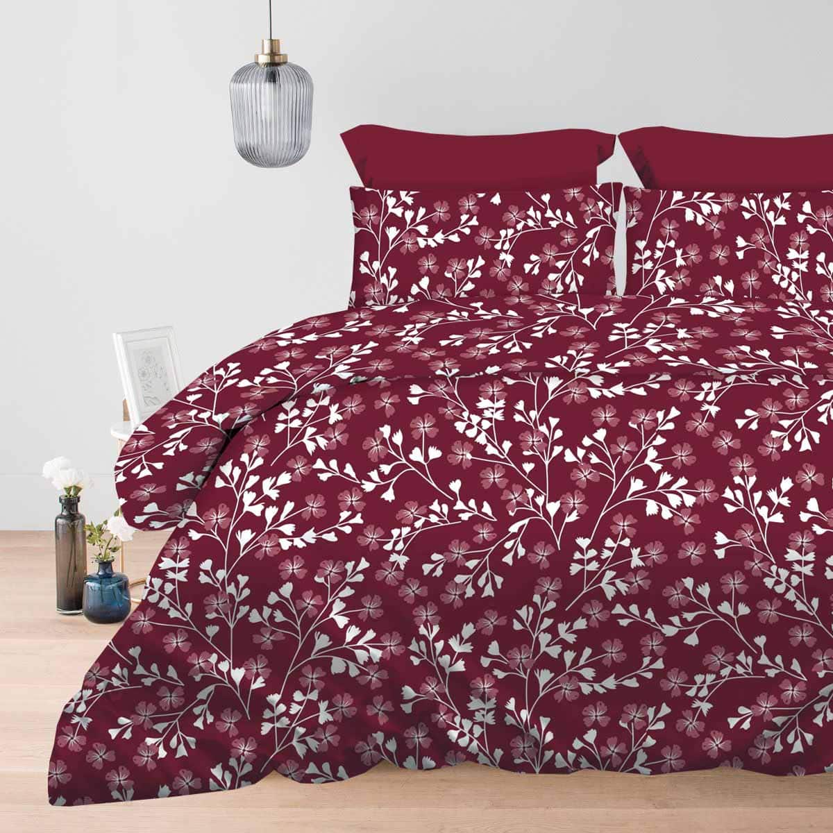 DAISY-RED-1 Σετ Σεντόνια Υπέρδιπλα 245×260 Daisy Redwine Astron Italy - Image 1
