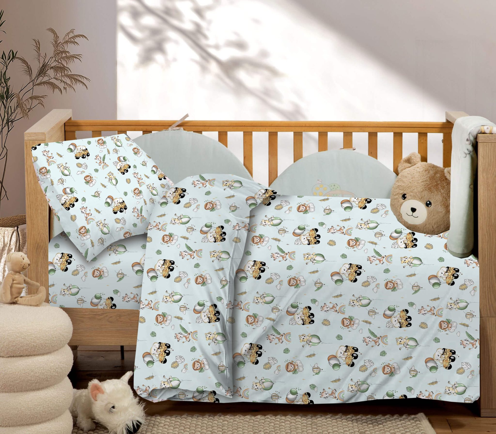 Happy-Zoo-baby-scaled Βρεφικά Σετ Σεντόνι Κούνιας Με Λάστιχο 75x145+20 Happy Zoo Astron Italy - Image 1