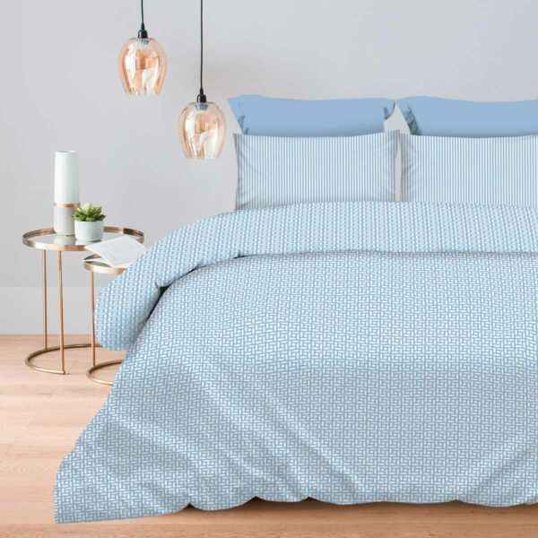 Σετ Παπλωματοθήκη Υπέρδιπλη 230×250 Maira Blue Astron Italy