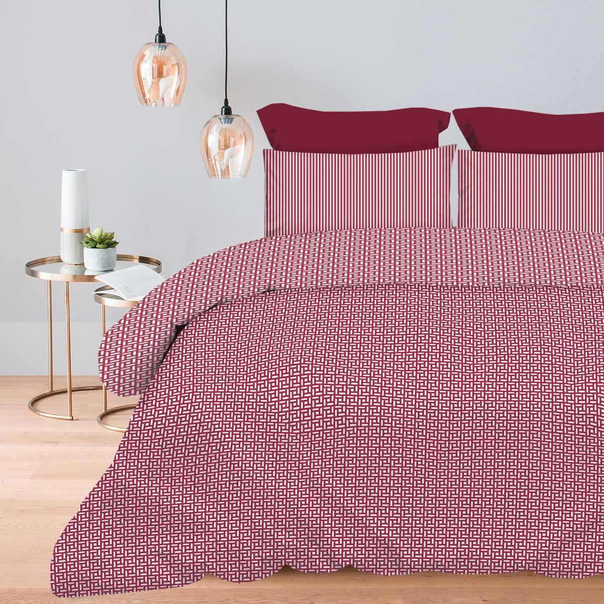 MAIRA-RED-1 Σετ Παπλωματοθήκη Υπέρδιπλη 230×250 Maira Redwine Astron Italy - Image 1