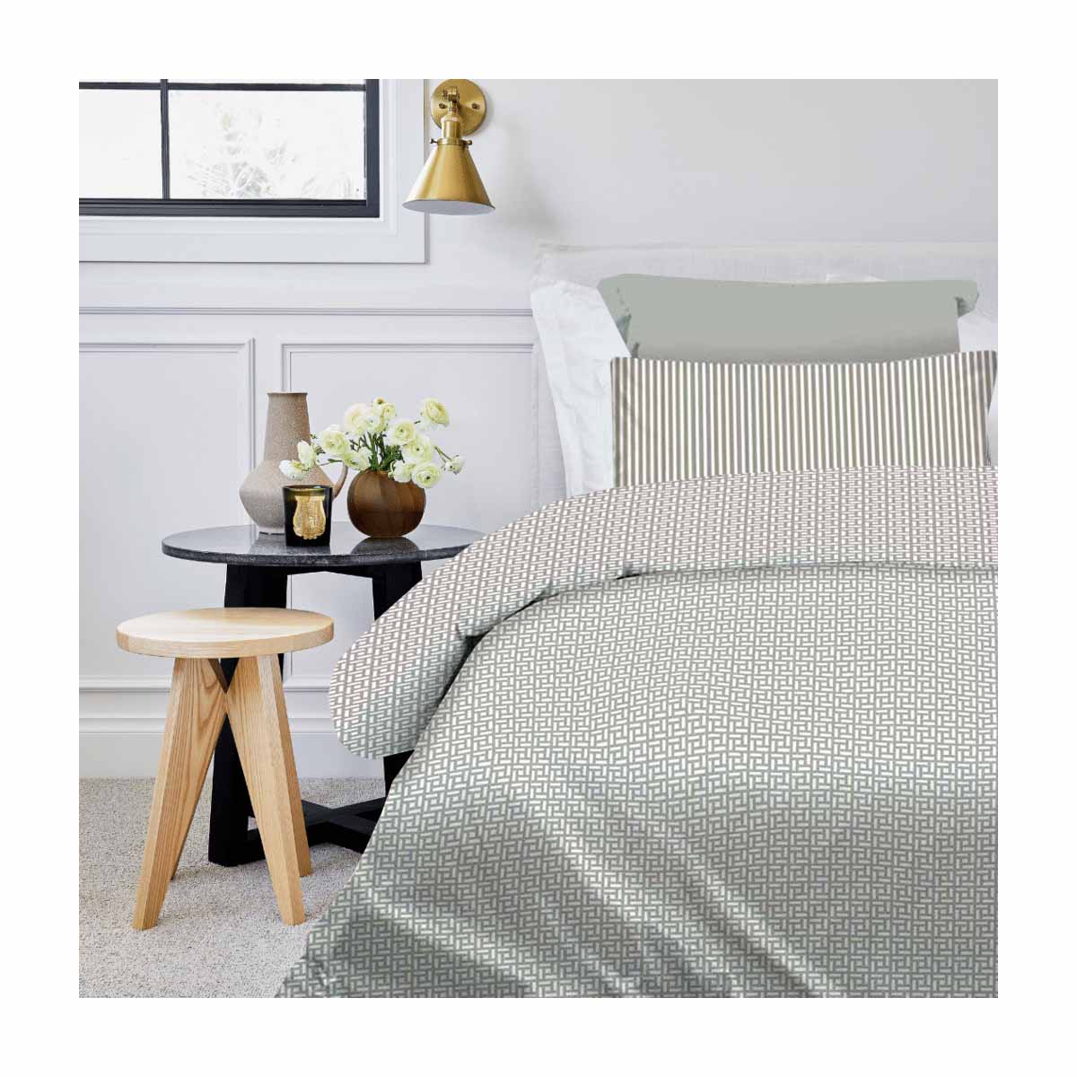 Maira-Grey-mono Σετ Σεντόνια Μονά 175×260 Maira Grey Astron Italy - Image 1