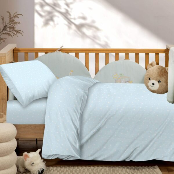 Βρεφικά Σετ Σεντόνι Κούνιας Με Λάστιχο 75x145+20 Paradise Blue Astron Italy