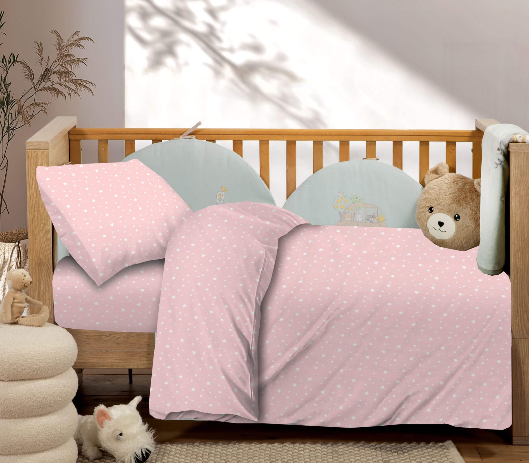 Paradise-Pink-baby-scaled Βρεφικά Σετ Σεντόνι Κούνιας Με Λάστιχο 75x145+20 Paradise Pink Astron Italy - Image 1