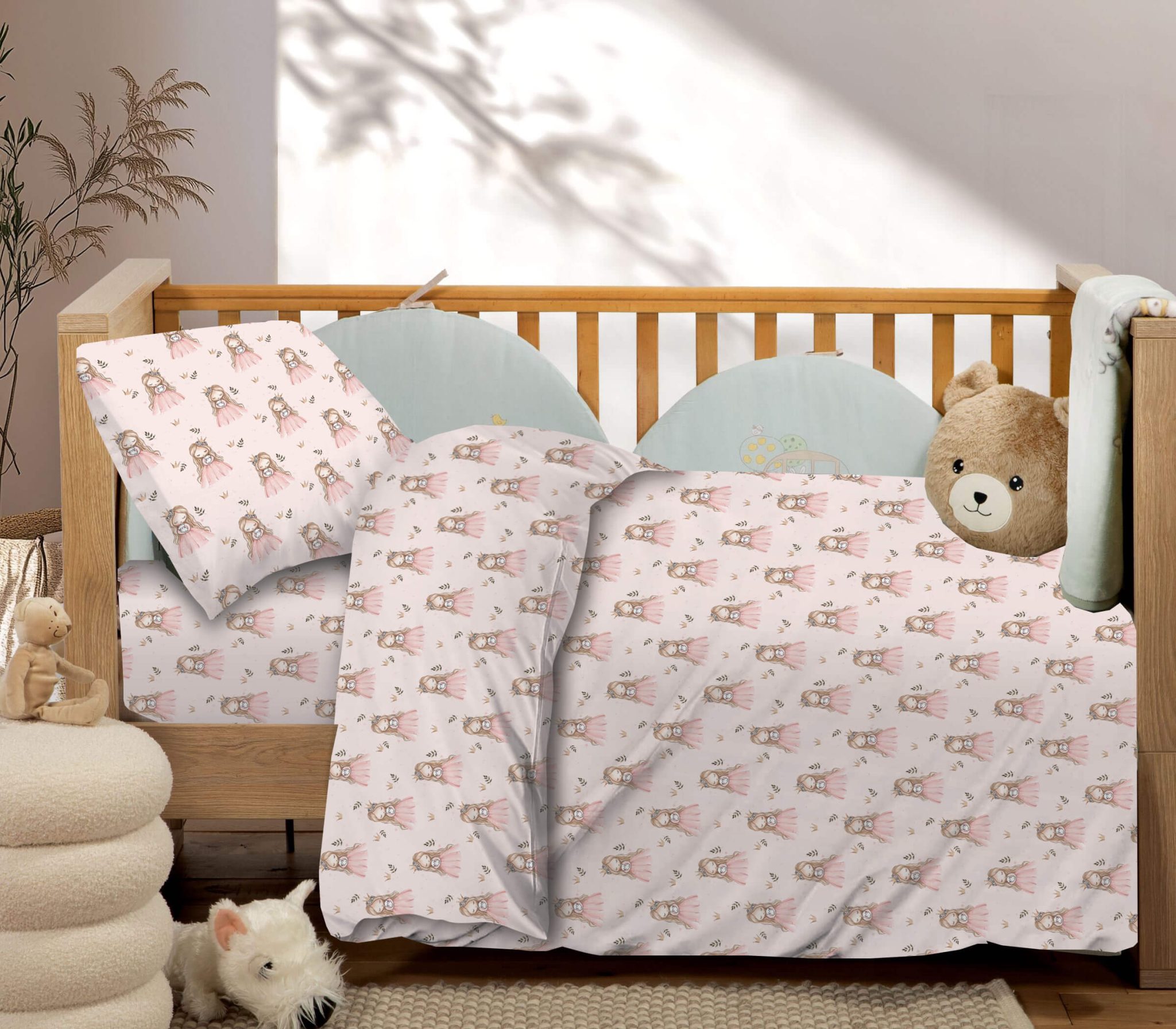 Princess-baby-scaled Βρεφικά Σετ Σεντόνι Κούνιας Με Λάστιχο 75x145+20 Princess Astron Italy - Image 1