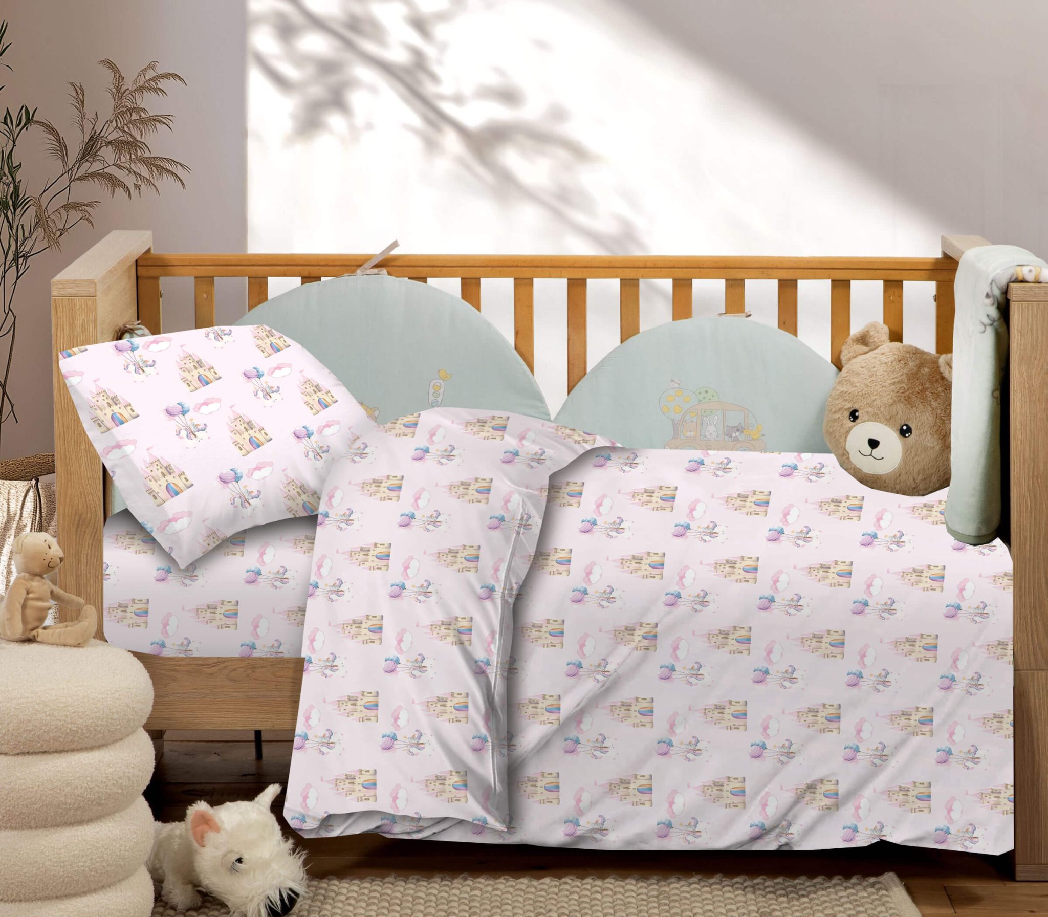 Unicorn-fly-baby-scaled Βρεφικά Σετ Σεντόνι Κούνιας Με Λάστιχο 75x145+20 Unicorn Fly Astron Italy - Image 1