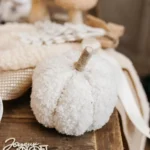 Beauty Home Κολοκύθα υφασμάτινη μπουκλέ λευκή Ø11 x 13 cm - Image 2