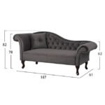 ΑΝΑΚΛΙΝΔΡΟ T.CHESTERFIELD ΓΚΡΙ ΒΕΛΟΥΔΟ NIOVI HM3007.10 ΑΡ.ΜΠΡΑΤΣO 189x61x84Yεκ. - Image 2