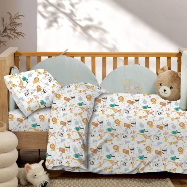 Βρεφικά Σετ Σεντόνι Κούνιας Με Λάστιχο 75x145+20 Animals Astron Italy