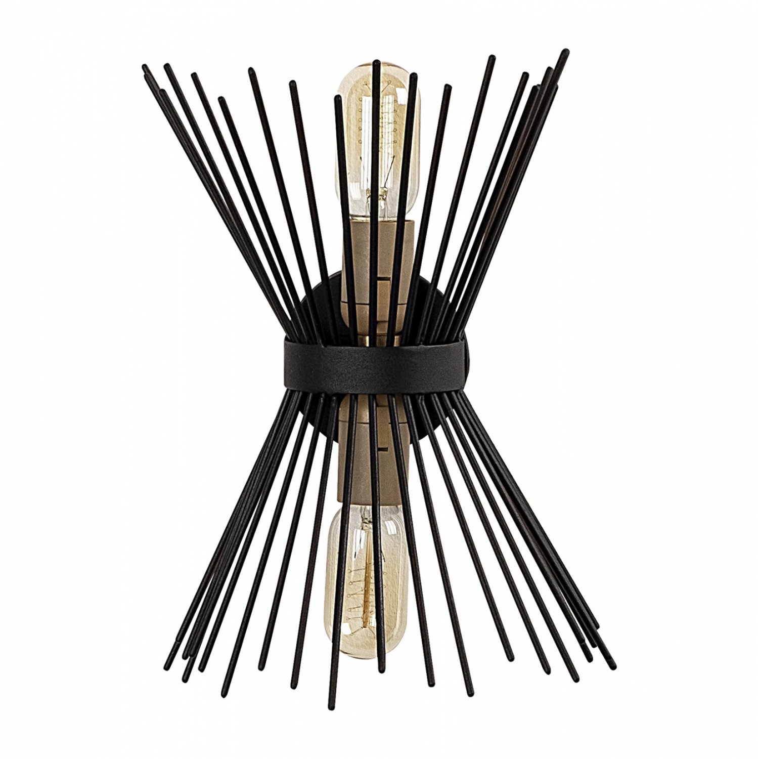 aplika-toichoy-2foti-metalliki-mayrh-fb9 ΑΠΛΙΚΑ ΤΟΙΧΟΥ 2ΦΩΤΗ ΜΕΤΑΛΛΙΚΗ ΜΑΥΡH HM7299 23X16X33 εκ. - Image 1