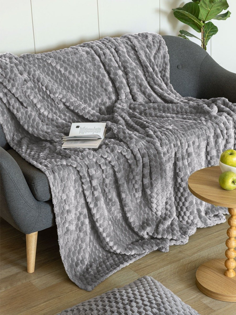 astersofa_grey_1 Κουβέρτα Fleece 160x220 ASTER Γκρι Palamaiki - Image 1