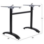 ΒΑΣΗ ΑΛΟΥΜΙΝΙΟΥ ΔΙΣΤΗΛΗ HM468.01 ΜΑΥΡΟ ΜΑΤ 78X59,5X73Υ εκ. - Image 3