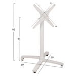 ΒΑΣΗ ΑΛΟΥΜΙΝΙΟΥ HM459.02 ΛΕΥΚΟ ΜΑΤ 69Χ69Χ73Υεκ. ΜΕ ΕΠΙΦΑΝΕΙΑ 48Χ48εκ. - Image 2