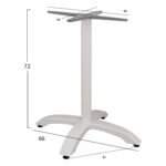 ΒΑΣΗ ΑΛΟΥΜΙΝΙΟΥ HM460.02 ΛΕΥΚΗ ΜΑΤ 66Χ66Χ72Υεκ. ΜΕ ΣΤΑΥΡΟ 48Χ48εκ. - Image 2