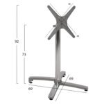 ΒΑΣΗ ΑΛΟΥΜΙΝΙΟΥ ΠΤΥΣΣΟΜΕΝΗ ΧΡΩΜΙΟΥ 69Χ69Χ73Υεκ. ΜΕ ΣΤΑΥΡΟ 48Χ48εκ.HM459.03 - Image 2