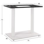 ΒΑΣΗ ΜΕΤΑΛΛΙΚΗ ΔΙΠΛΗ ΛΕΥΚΗ ΜΑΤ 80Χ40Χ72Υεκ. ΜΕ ΡΕΓΟΥΛΑΤΟΡΟΥΣ HM435.12 - Image 2