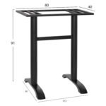 ΒΑΣΗ ΜΕΤΑΛΛΙΚΗ ΔΙΠΛΗ ΜΑΥΡΗ ΜΠΑΡ ΜΕΣΑΙΟΥ ΥΨΟΥΣ 40Χ80Χ91Υεκ. HM479.01 - Image 2