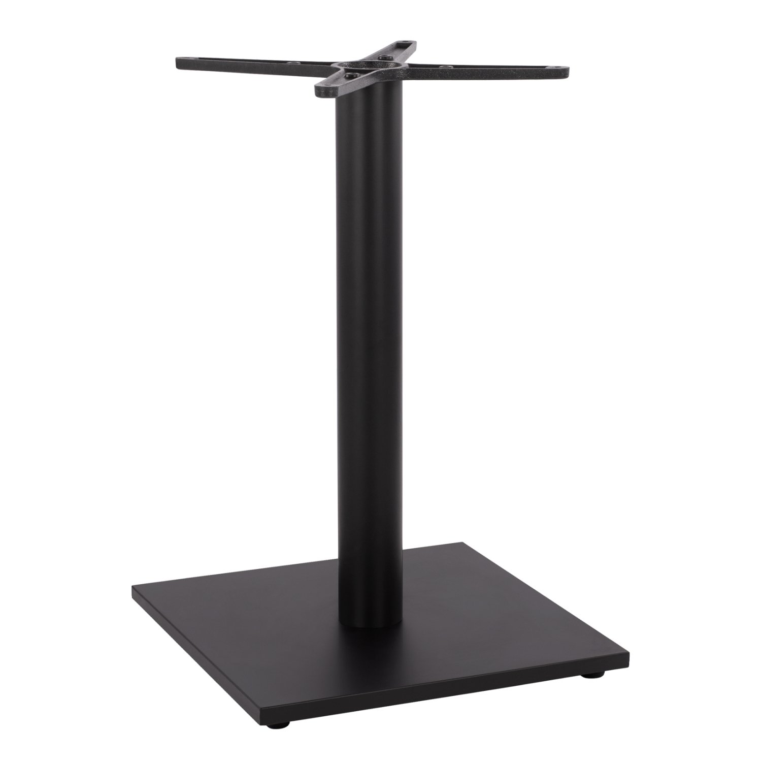 basi-metalliki-mayri-mat-45ch45ch72ek-me ΒΑΣΗ ΜΕΤΑΛΛΙΚΗ ΜΑΥΡΗ ΜΑΤ 45Χ45Χ72εκ. ΜΕ ΣΤΑΥΡΟ 46Χ46 ΚΑΙ ΡΕΓΟΥΛΑΤΟΡΟΥΣ HM438 - Image 1