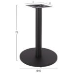 ΒΑΣΗ ΜΕΤΑΛΛΙΚΗ ΜΑΥΡΗ ΜΑΤ Φ45X72Υεκ. ΜΕ ΡΕΓΟΥΛΑΤΟΡΟΥΣ HM419.11 - Image 2