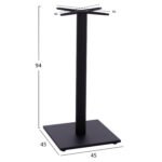 ΒΑΣΗ ΜΕΤΑΛΛΙΚΗ ΜΠΑΡ ΜΕΣΣΑΙΟΥ ΥΨΟΥΣ ΜΑΥΡΗ ΜΑΤ HM474 ΣΤΑΥΡΟΣ 46Χ46εκ 45Χ45Χ94Υεκ. - Image 2