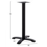 ΒΑΣΗ ΜΠΑΡ ΜΑΝΤΕΜΙ ΜΕΣΣΑΙΟΥ ΥΨΟΥΣ ΜΑΥΡΗ ΜΑΤ HM473 62Χ62X94Υεκ. - Image 2