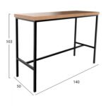 ΒΑΣΗ ΜΠΑΡ ΜΕΤΑΛΛΙΚΗ ΜΑΥΡΗ ΜΑΤ TS925 ΣΧΕΔΙΟ ΕΠΙΦΑΝΕΙΑ 140x50x103 εκ. - Image 2