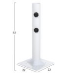 ΒΑΣΗ ΟΜΠΡΕΛΑΣ Φ60mm x 51Υεκ ΜΕΤΑΛΛΙΚΗ ΒΙΔΩΤΗ ΓΙΑ ΣΤΥΛΟ ΕΩΣ Φ60 HM6011 ΛΕΥΚΗ - Image 2