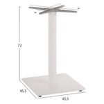 ΒΑΣΗ ΤΡΑΠΕΖΙΟΥ ΑΛΟΥΜΙΝΙΟΥ ΛΕΥΚΟ ΜΑΤ HM475.02 ΣΤΑΥΡΟΣ 46Χ46εκ 46Χ46Χ72Υεκ. - Image 2