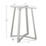 ΒΑΣΗ ΤΡΑΠΕΖΙΟΥ ΛΕΥΚΗ ΜΕΤΑΛΛΙΚΗ HM470.02 60x60x72 εκ. - Image 2
