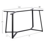 ΒΑΣΗ ΤΡΑΠΕΖΙΟΥ ΜΑΥΡΗ ΜΕΤΑΛΛΙΚΗ HM471.01 111Χ60Χ71Y εκ. - Image 2