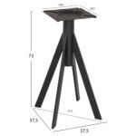 ΒΑΣΗ ΤΡΑΠΕΖΙΟΥ ΜΑΥΡΗ ΜΕΤΑΛΛΙΚΗ ΗΜ5918 37,5x37,5x73Y εκ. - Image 2