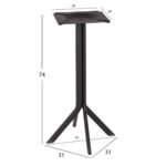 ΒΑΣΗ ΤΡΑΠΕΖΙΟΥ ΜΑΥΡΗ ΜΕΤΑΛΛΙΚΗ ΗΜ5919 31x31x74Y εκ. - Image 2