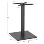 ΒΑΣΗ ΤΡΑΠΕΖΙΟΥ ΜΕΤΑΛΛΙΚΗ ΓΚΡΙ ΜΑΤ 46Χ46Χ72Yεκ. ΜΕ ΣΤΑΥΡΟ 46Χ46 ΚΑΙ ΡΕΓΟΥΛΑΤΟΡΟΥΣ HM438.20 - Image 2