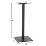 ΒΑΣΗ ΤΡΑΠΕΖΙΟΥ ΜΠΑΡ ΜΕΤΑΛΛΙΚΗ ΓΚΡΙ ΜΑΤ 46Χ46Χ108Yεκ. ΜΕ ΡΕΓΟΥΛΑΤΟΡΟΥΣ HM439.20 - Image 2