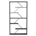 ΒΙΒΛΙΟΘΗΚΗ TARS HM2240.20 ΓΚΡΙ ΜΕΛΑΜΙΝΗ-ΜΑΥΡΕΣ ΜΕΤΑΛΛΙΚΕΣ ΒΕΡΓΕΣ 84x24x157Υεκ. - Image 4