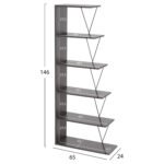 ΒΙΒΛΙΟΘΗΚΗ ΜΙΝΙ TARS HM2241.20 ΓΚΡΙ ΜΕΛΑΜΙΝΗ-ΜΑΥΡΕΣ ΜΕΤΑΛ. ΒΕΡΓΕΣ 65x22-24x146Υεκ. - Image 2