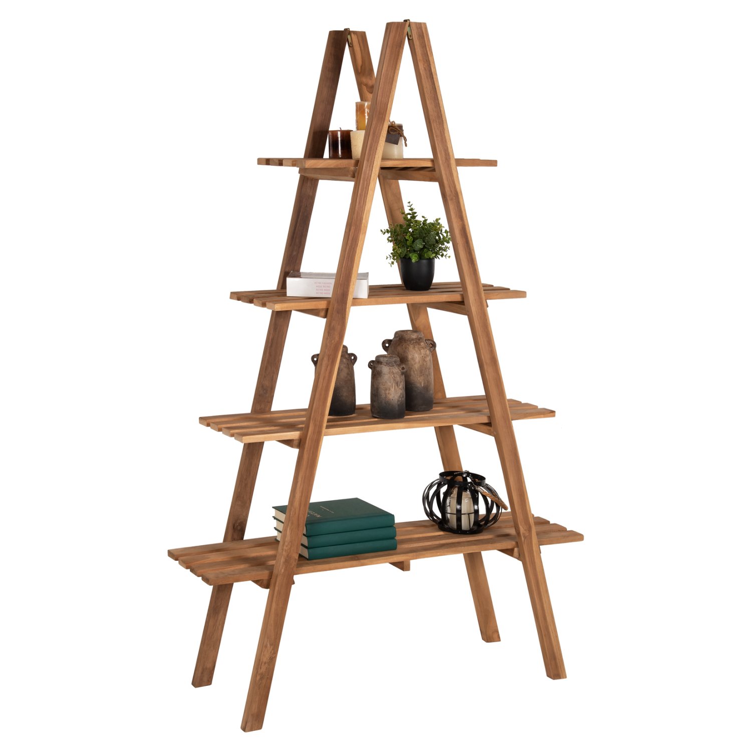 bibliothiki-fb97895-teak-xylo-se-fysiko- ΒΙΒΛΙΟΘΗΚΗ STAM HM7895 TEAK ΞΥΛΟ ΣΕ ΦΥΣΙΚΟ ΧΡΩΜΑ 120x33x180Y εκ. - Image 1