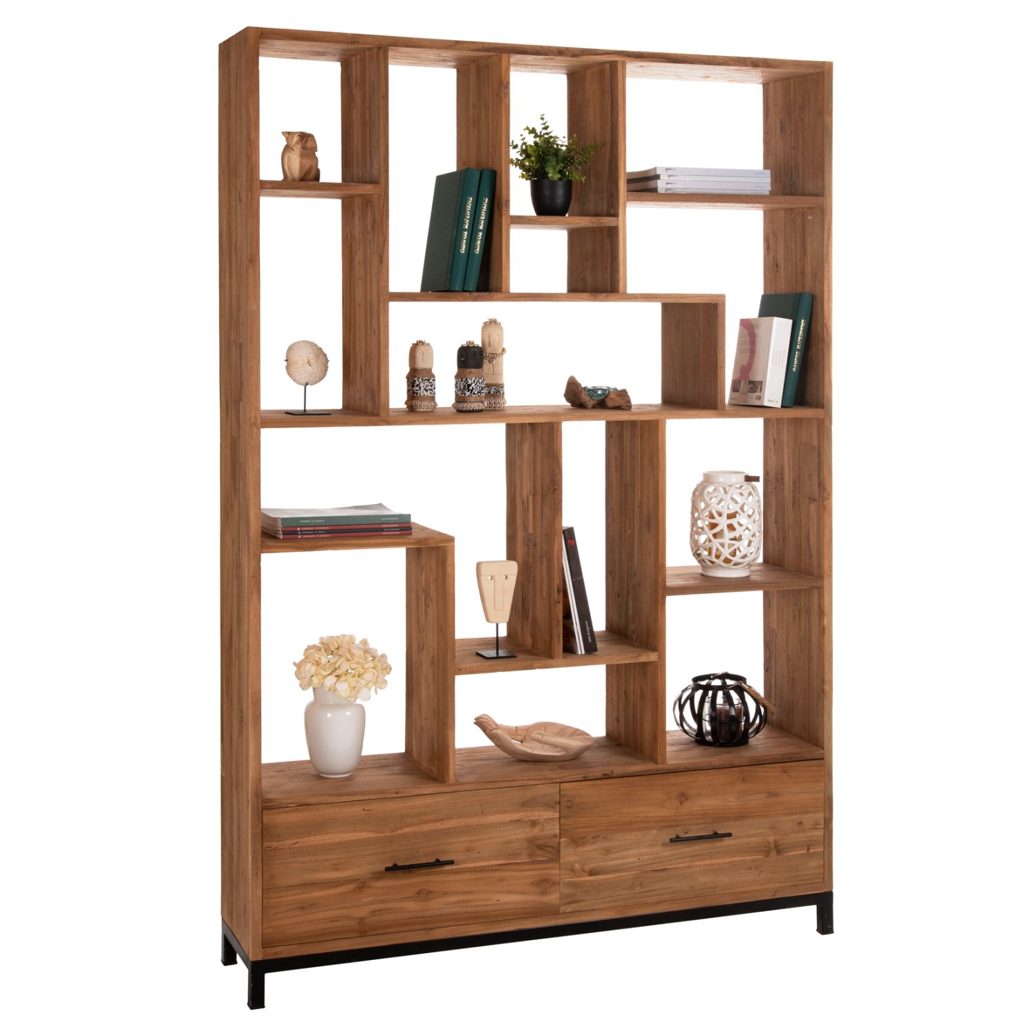 bibliothiki-fb99803-anakyklomeno-xylo-te ΒΙΒΛΙΟΘΗΚΗ ROMULUS HM9803 ΑΝΑΚΥΚΛΩΜΕΝΟ ΞΥΛΟ ΤΕΑΚ ΜΕ 2 ΣΥΡΤΑΡΙΑ 140x30x210,5Yεκ. - Image 1