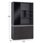 ΒΙΒΛΙΟΘΗΚΗ ΓΡΑΦΕΙΟΥ ΕΠΑΓΓΕΛΜΑΤΙΚΗ ROSEWOOD HM2091L 120Χ40Χ200Υ εκ. - Image 2